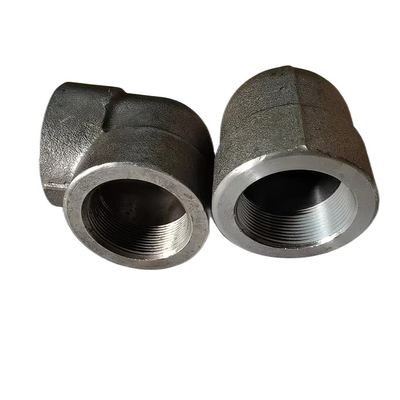 Asme B16.11 Astm A105 forjó a la hembra de acero del codo 3000lb de carbono roscada